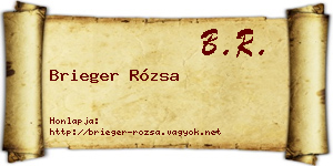 Brieger Rózsa névjegykártya